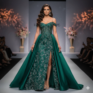 Emerald Grace Evening Gown